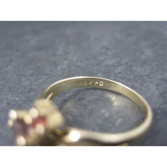 Vintage 10K Zircon Fire Opal Ring Size 6 - Picture 5 of 10